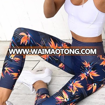 Wholesale Custom Breathable Printed Tight Fitness Sport Yoga Leggings For Women