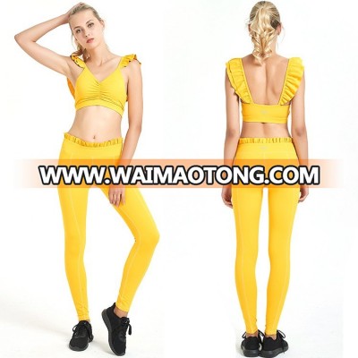 (Factory: OEM/ ODM) dri fit, breathable, lycra custom yellow color tracksuits sportswear costumes