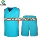 Top quality sky blue with white trim v-neck sets of jersey basketball for man